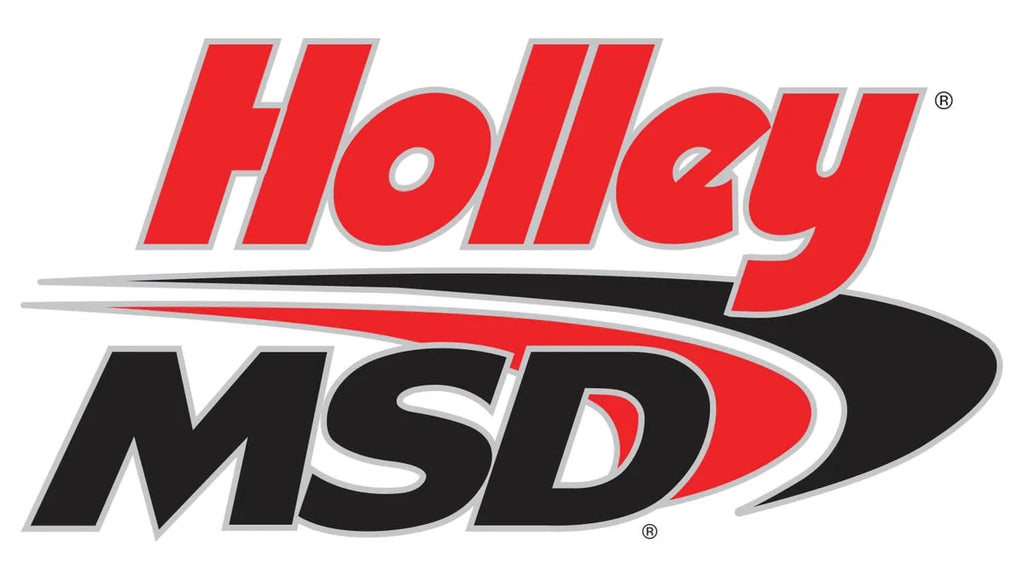 Holley The Holley/MSD Logo Decal; Red, Black & White. 3.5" x 7" 36-417