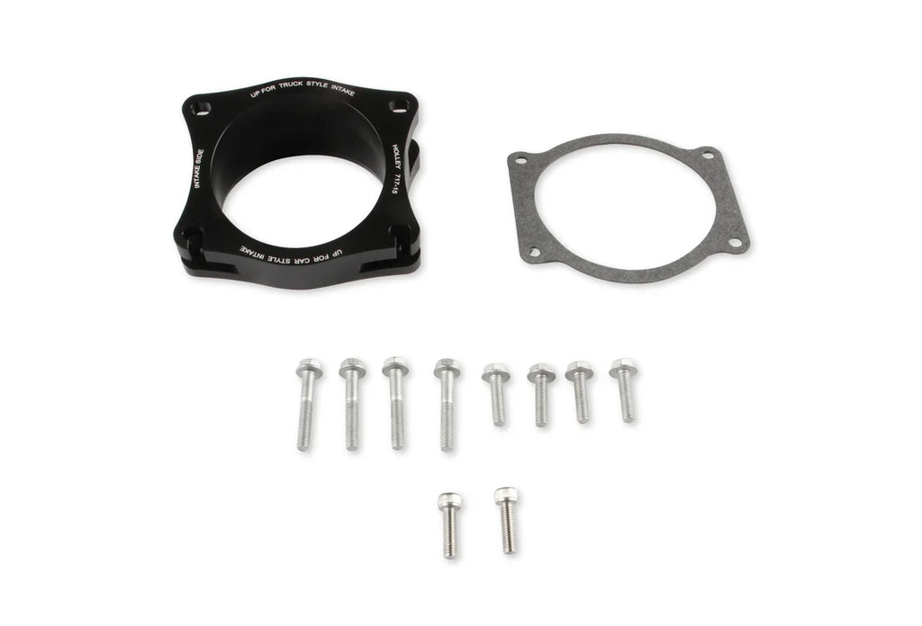 Holley Throttle Body Angle AdapterFits GM LS, LT, and Gen-V LT4 Intake Manifolds - Side View