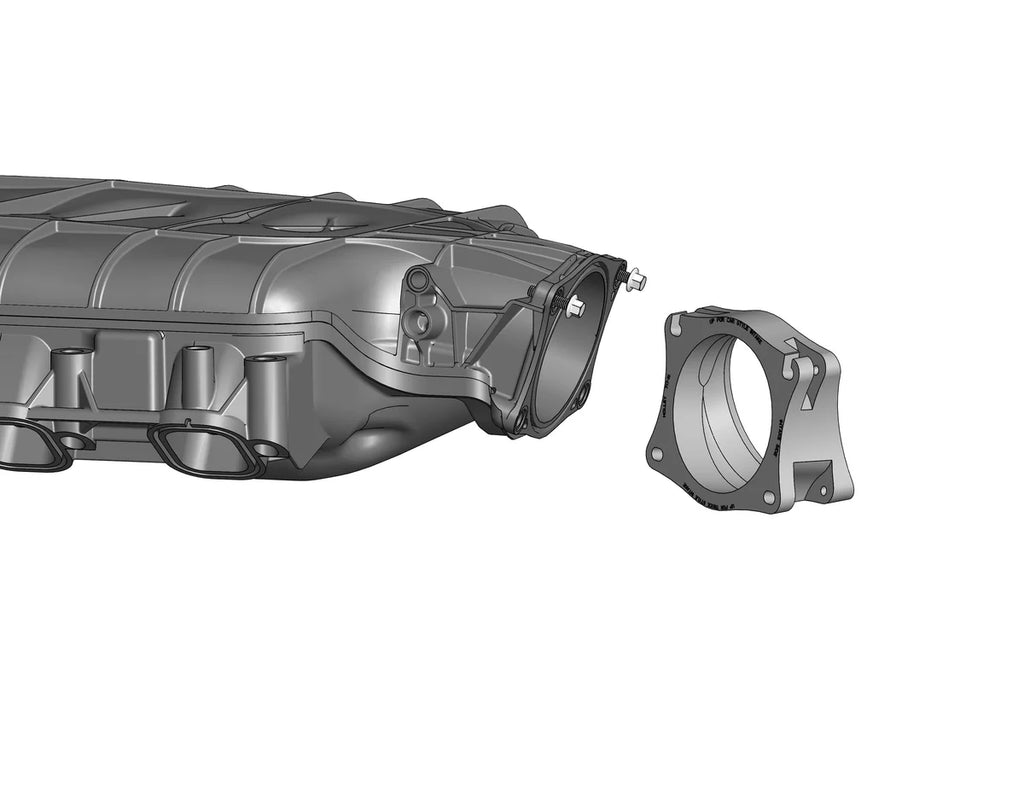 Holley Throttle Body Angle AdapterFits GM LS, LT, and Gen-V LT4 Intake Manifolds - Installation View