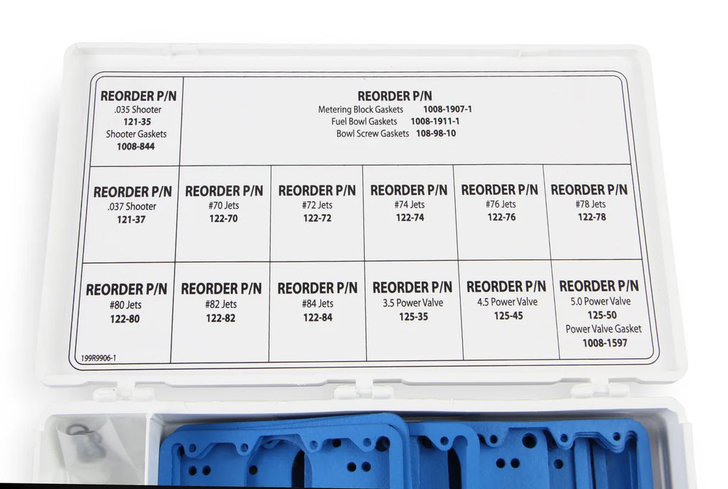 Holley Tuning/Calibration Kit For Double Pump Carburetor - Back View