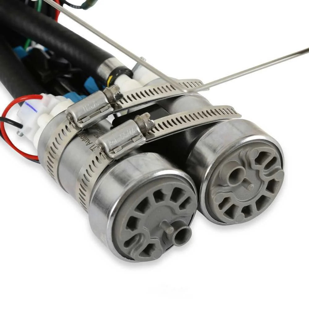 Holley Twin 450 LPH Pump Module 12-365 fits 1998-2002 Chevrolet Camaro / Pontiac Firebird - Side View