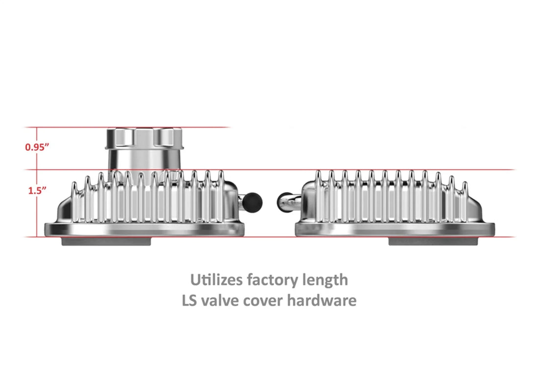 Holley Vintage Series Standard Height LS Valve Covers, Cast Aluminum - Polished Finish 241-131 - Installation View