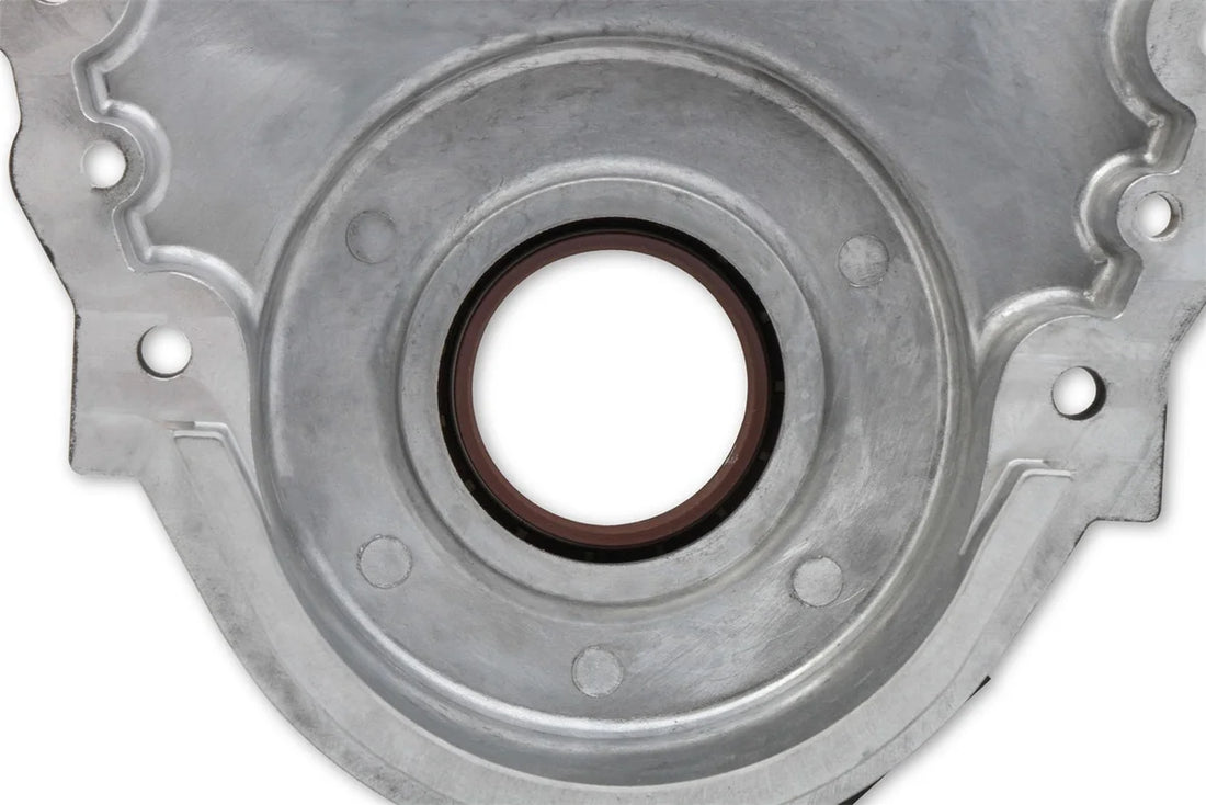 Holley Vortec/Small Block Chevy Cast Aluminum Timing Chain Cover - Black Finish 21-151 - Additional View 5
