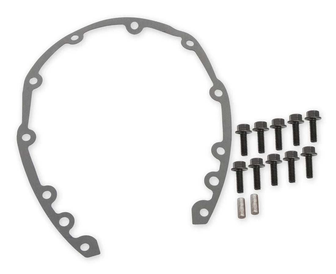 Holley Vortec/Small Block Chevy Cast Aluminum Timing Chain Cover - Black Finish 21-151 - Additional View 7