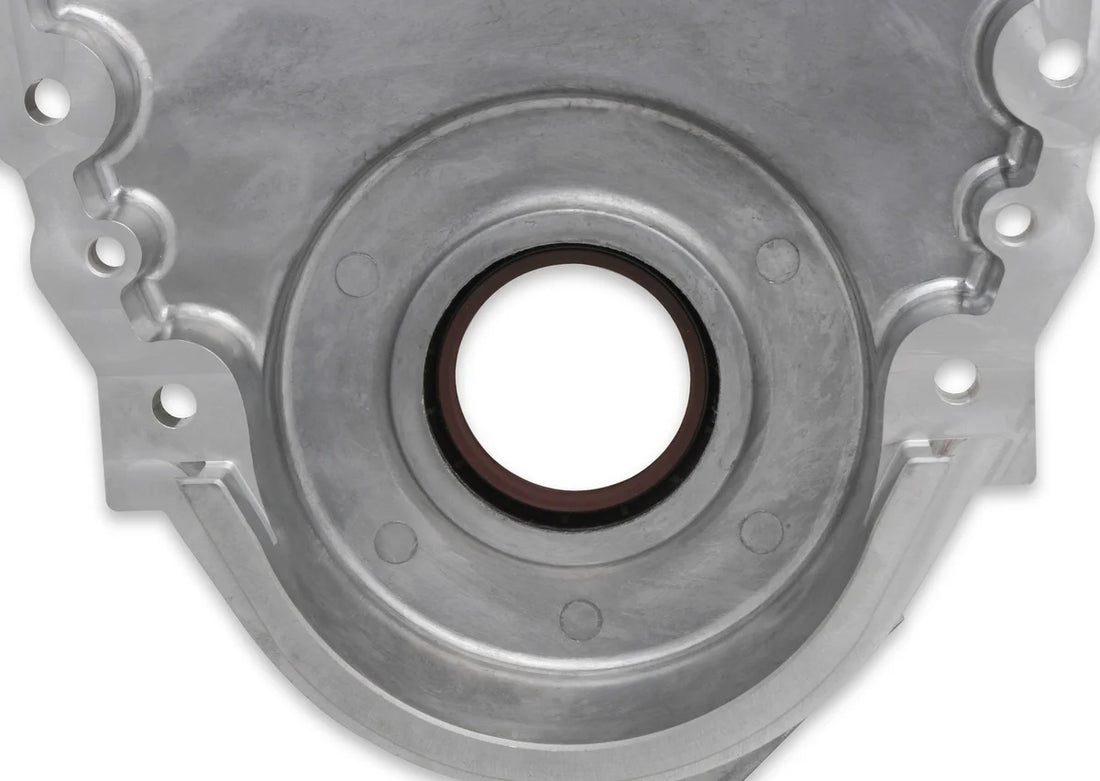 Holley Vortec/Small Block Chevy Cast Aluminum Timing Chain Cover - Natural Finish - Additional View 5