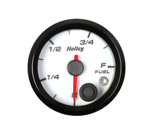 Load image into Gallery viewer, Holley White Face 2-1/16&quot; Fuel Level Gauge-Holley logo 26-614W - Main Product View