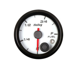 Holley White Face 2-1/16" Fuel Level Gauge-Holley logo 26-614W - Main Product View