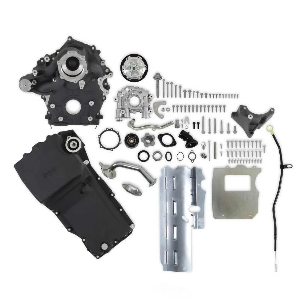Holley With Holley Swap Oil Pan and Pump Base Kit Black 20-320BK - Main Product View