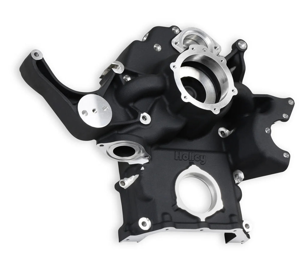 Holley for Gen III Hemi Mid-Mount Accessory Drive System - VVT - Black Finish 97-375 - Back View