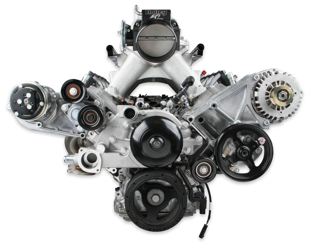 Holley w/ Alt, P/S, A/C, Water Pump, Belts, and Spacers 20-170 - Back View