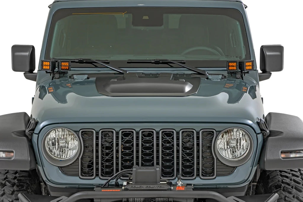 Hood Scoop | PGG Sarge Green | Jeep Gladiator JT/Wrangler JL 4WD (2018-2025) - Back View