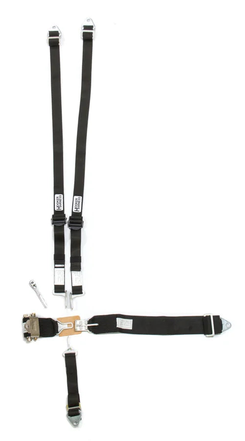 Hooker Harness 5-Pt Harness HANS Alum. LL USD Ratchet Adj Black 52110