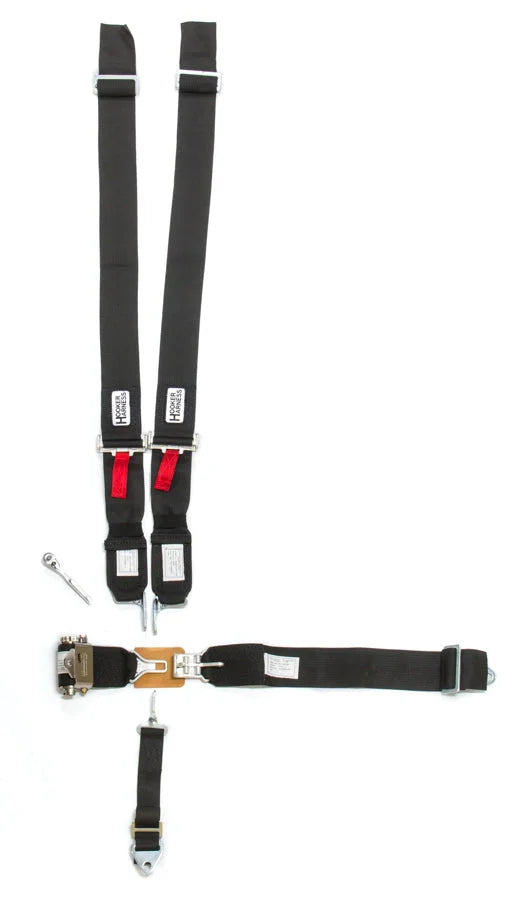 Hooker Harness 5-Pt Harness System LL USD Ratchet Adj Black 52000