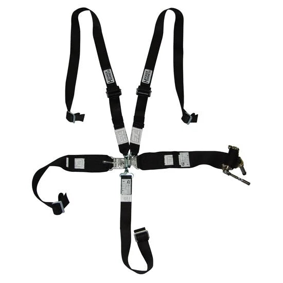 Hooker Harness 5-pt Harness System Hans LL USD Rachet Adj Blk 53100