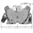 Load image into Gallery viewer, Hooker Small Block Chevy Universal Exhaust Manifolds, 2.5" Collector, Natural Finish 8525HKR - Dimension Reference