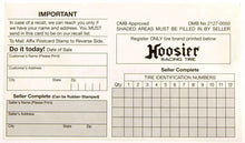 Load image into Gallery viewer, Hoosier Racing Tires Hoosier Registration Card CIM200