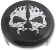 Load image into Gallery viewer, Horn Cover - Black with Chrome Skull DragSpecialties 78047B - Main Product View