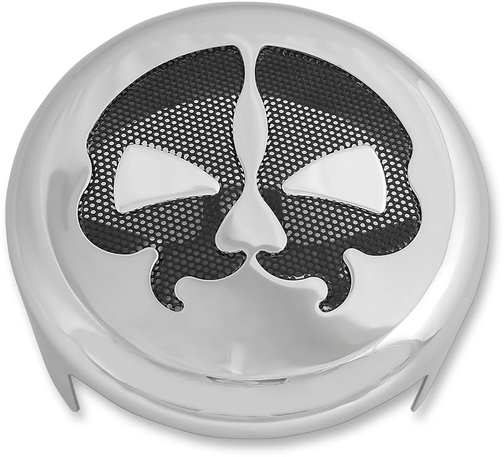 Horn Cover - Chrome with Black Skull DragSpecialties 78047 - Main Product View