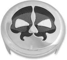 Load image into Gallery viewer, Horn Cover - Chrome with Black Skull DragSpecialties 78047 - Main Product View