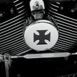 Load image into Gallery viewer, Horn Cover - Cross - Chrome DragSpecialties 76636M - Side View