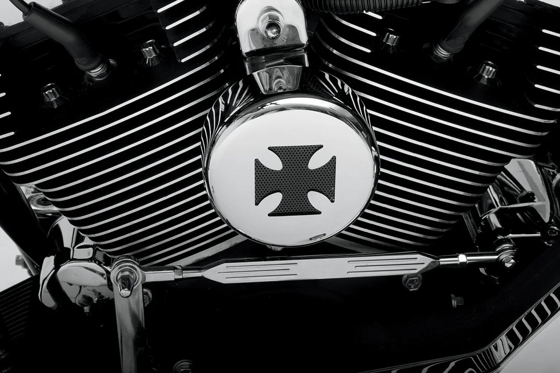 Horn Cover - Cross - Chrome DragSpecialties 76636M - Side View
