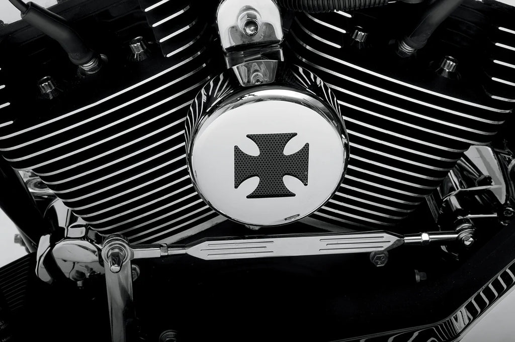Horn Cover - Cross - Chrome DragSpecialties 76636M - Side View
