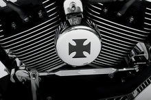 Load image into Gallery viewer, Horn Cover - Cross - Chrome DragSpecialties 76636M - Side View