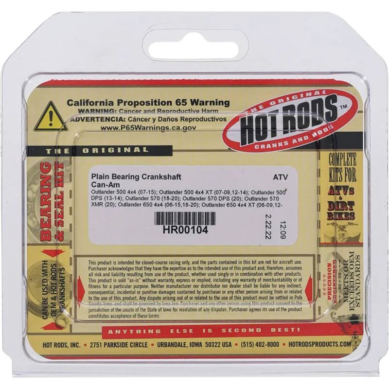 Hot Rods 06-08 Can-Am Outlander 800 4x4 800cc Plain Bearing Crankshaft - Main Product View