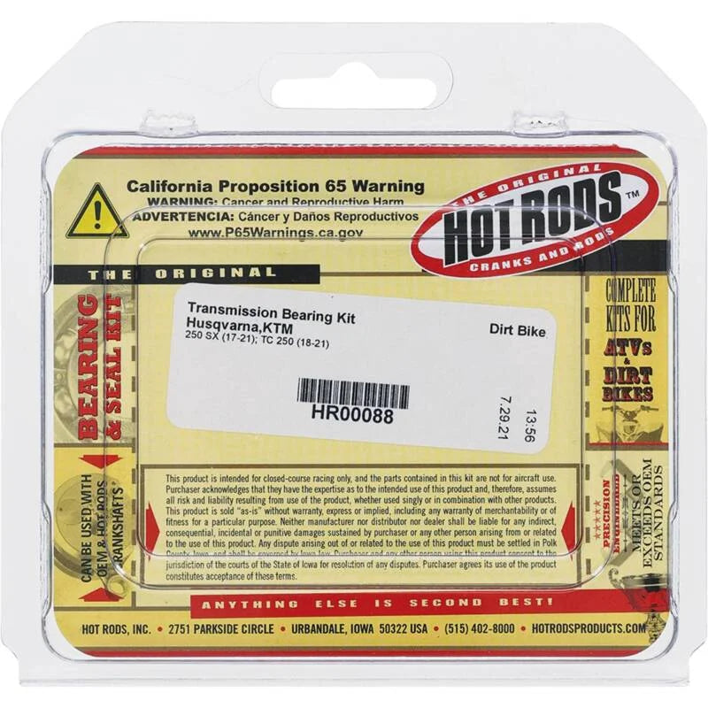 Hot Rods 17-18 Husqvarna TE 250 250cc Transmission Bearing Kit - Installation View