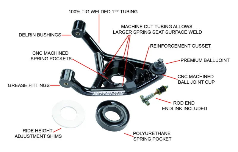 Hotchkis 64-72 GM A-Body Lower A-Arms - Side View