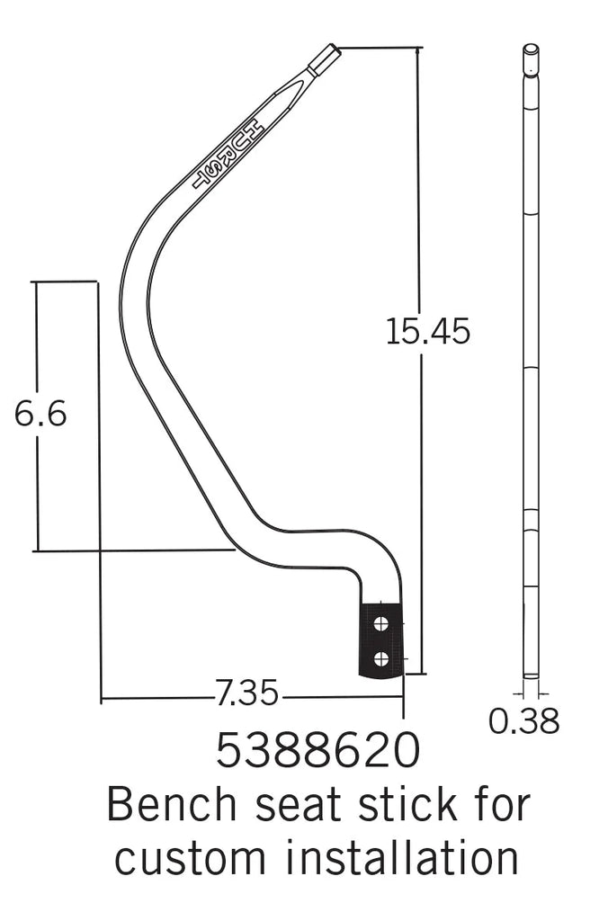 HurstHurst Competition/Plus Shifter Stick - Chrome - Bench Seat Clearance5388620 - Installation Diagram