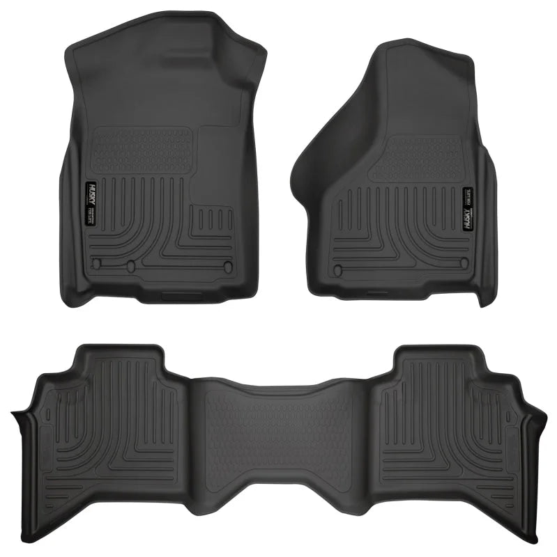Husky Liners 03-08 Dodge Ram 1500/2500/3500 Quad Cab WeatherBeater Combo Black Floor Liners - Main Product View