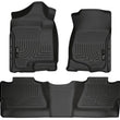 Load image into Gallery viewer, Husky Liners 07-12 Chevy Silverado/GMC Sierra Crew Cab WeatherBeater Combo Black Floor Liners - Main Product View