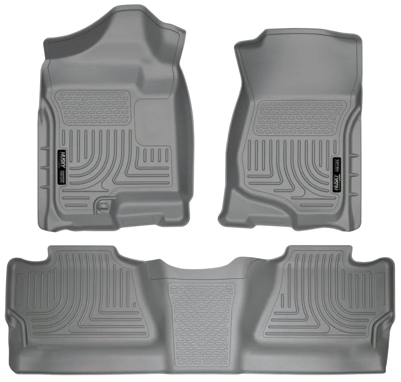 Husky Liners 07-12 Chevy Silverado/GMC Sierra Crew Cab WeatherBeater Combo Gray Floor Liners - Main Product View