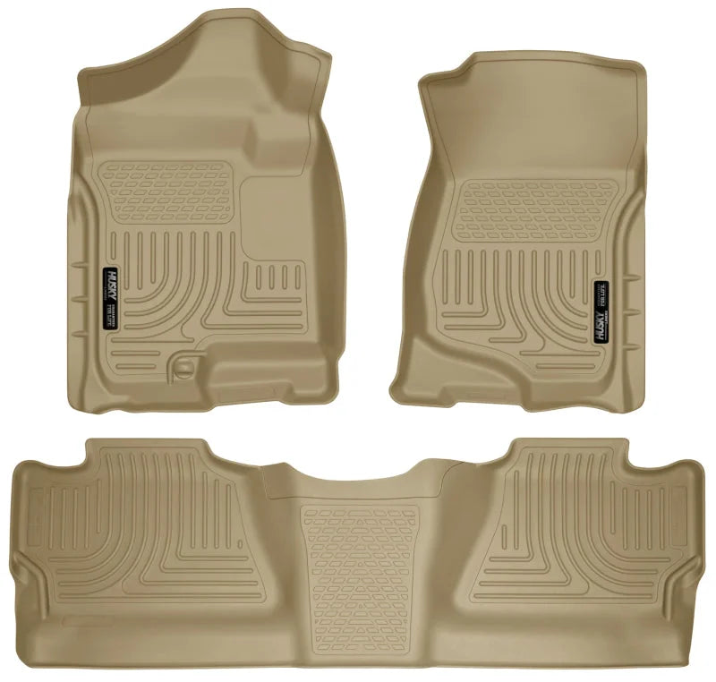 Husky Liners 07-12 Chevy Silverado/GMC Sierra Crew Cab WeatherBeater Combo Tan Floor Liners - Main Product View