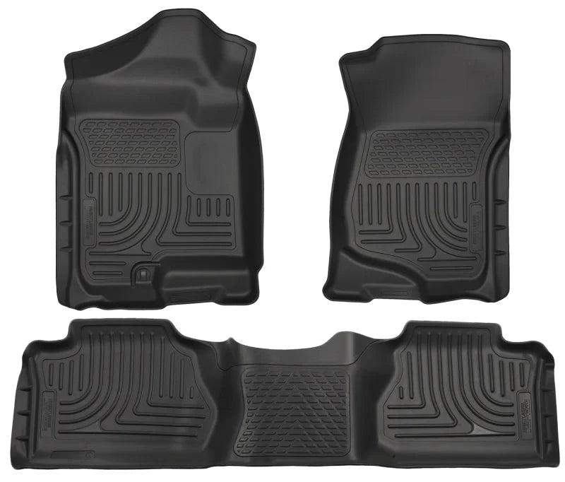 Husky Liners 07-12 Chevy Silverado/GMC Sierra Extended Cab WeatherBeater Combo Black Floor Liners - Main Product View