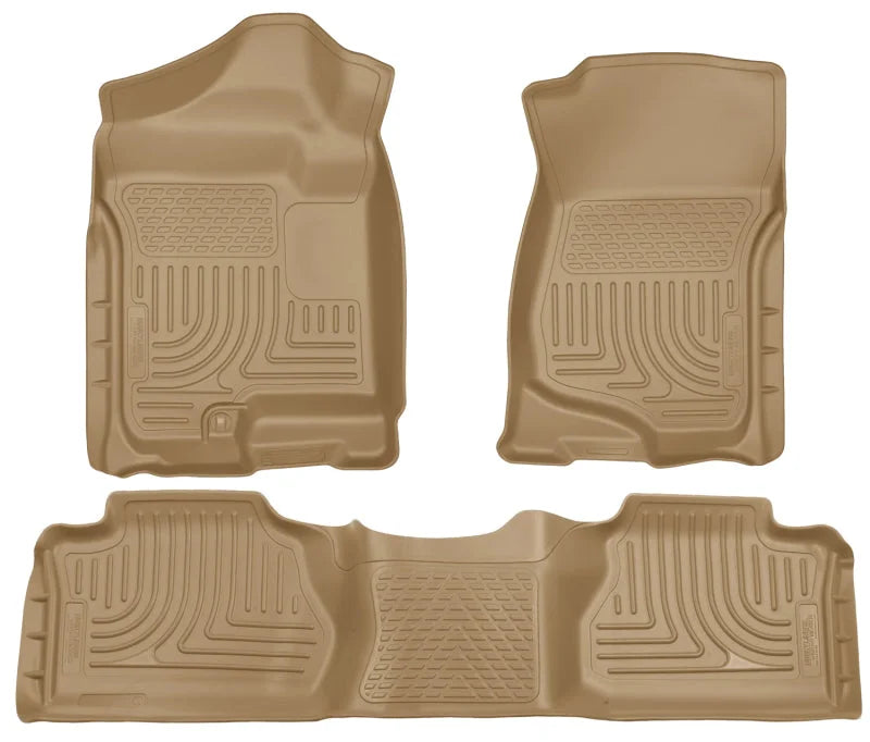 Husky Liners 07-12 Chevy Silverado/GMC Sierra Extended Cab WeatherBeater Combo Tan Floor Liners - Main Product View