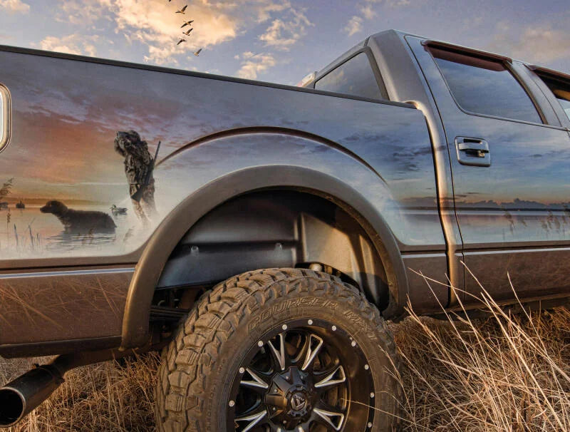 Husky Liners 07-13 Chevy/GMC Silverado/Sierra Black Rear Wheel Well Guards - Side View