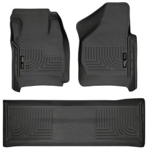 Load image into Gallery viewer, Husky Liners 08-10 Ford SD Crew Cab WeatherBeater Combo Black Floor Liners (w/o Manual Trans Case) - Main Product View