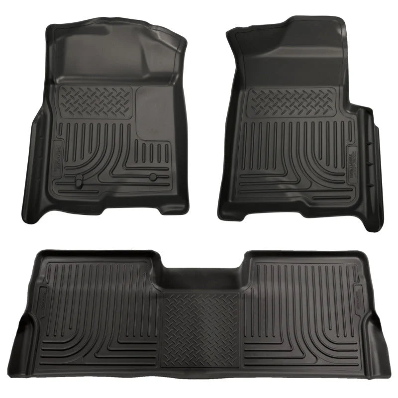 Husky Liners 08-10 Ford SD Super Cab WeatherBeater Combo Black Floor Liners (w/o Manual Trans Case) - Main Product View
