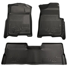 Load image into Gallery viewer, Husky Liners 08-10 Ford SD Super Cab WeatherBeater Combo Black Floor Liners (w/o Manual Trans Case) - Main Product View