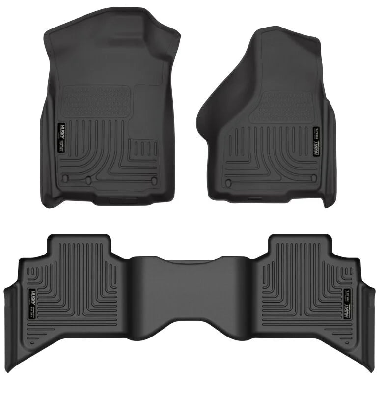 Husky Liners 09-12 Dodge Ram 1500 Quad Cab WeatherBeater Black Front & Second Seat Floor Liner - Main Product View