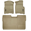 Load image into Gallery viewer, Husky Liners 09-12 Ford F-150 Super Crew Cab WeatherBeater Combo Tan Floor Liners - Main Product View