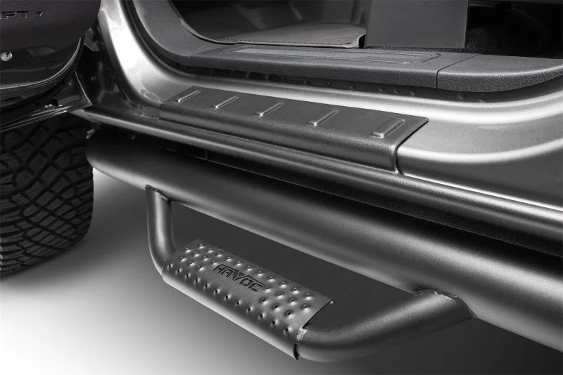 Husky Liners 09-19 RAM 2500/3500 Meg.Cb Trail Armor Rocker Panel & Sill Plate Cover (4pc) - Tex. Blk - Installation View