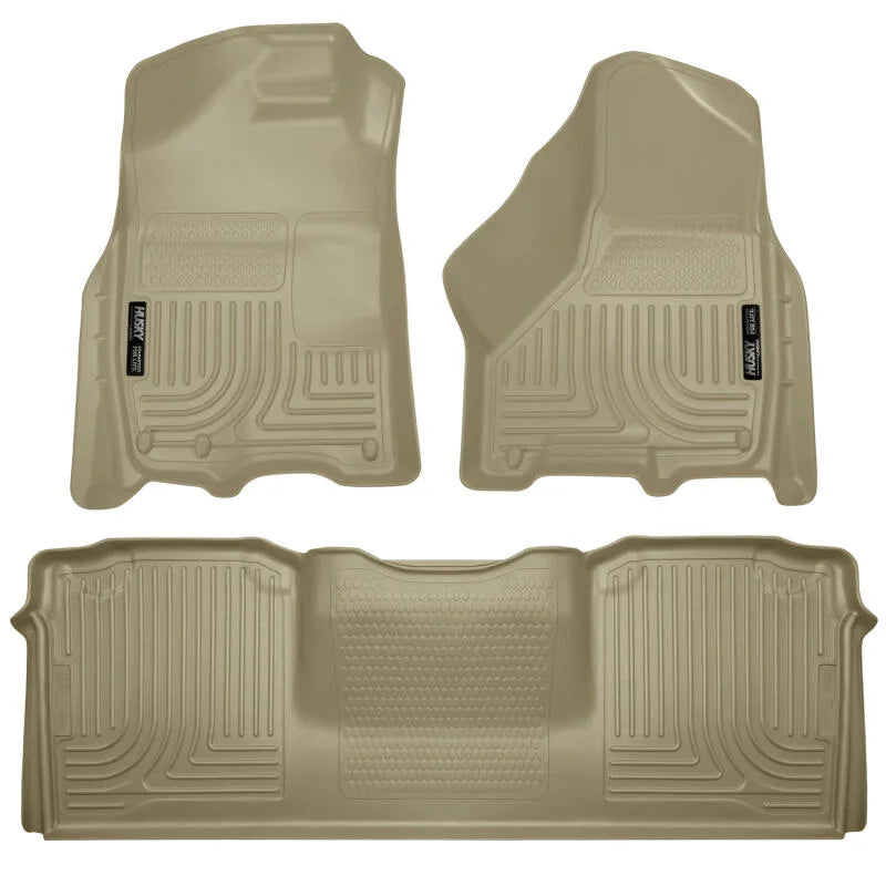 Husky Liners 10-12 Dodge Ram 2500/3500 Mega Cab WeatherBeater Combo Tan Floor Liners - Main Product View