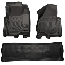 Load image into Gallery viewer, Husky Liners 11-12 Ford SD Crew Cab WeatherBeater Combo Black Floor Liners (w/o Manual Trans Case) - Main Product View
