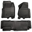 Load image into Gallery viewer, Husky Liners 11-12 Ford SD Super Cab WeatherBeater Combo Black Floor Liners (w/o Manual Trans Case) - Main Product View