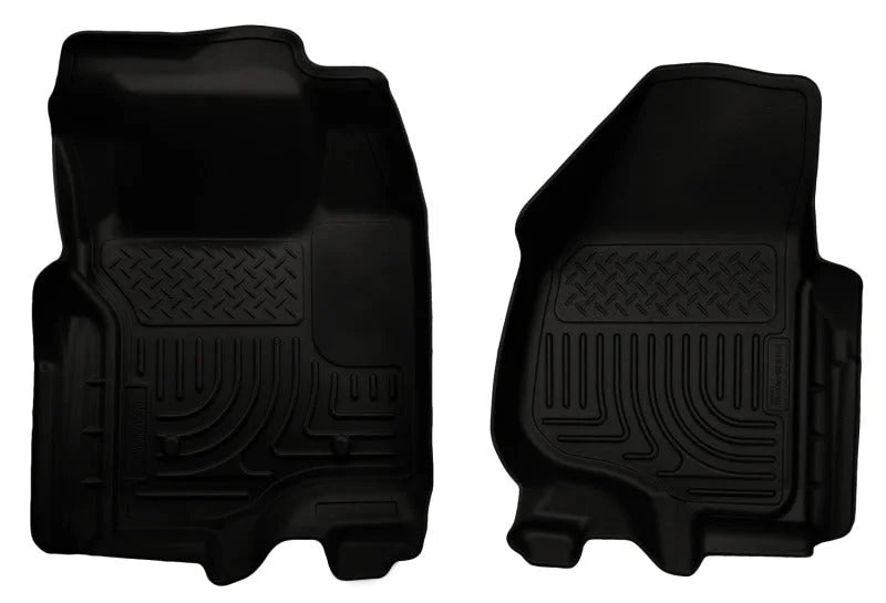 Husky Liners 11-12 Ford Super Duty Crew & Extended Cab WeatherBeater Front Row Black Floor Liners - Main Product View