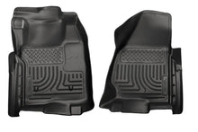 Load image into Gallery viewer, Husky Liners 11-12 Ford SuperDuty Regular Cab WeatherBeater Black Floor Liners - Main Product View