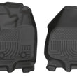 Load image into Gallery viewer, Husky Liners 12-15 Ford Super Duty Crew &amp; Extended Cab WeatherBeater Front Row Black Floor Liners - Main Product View